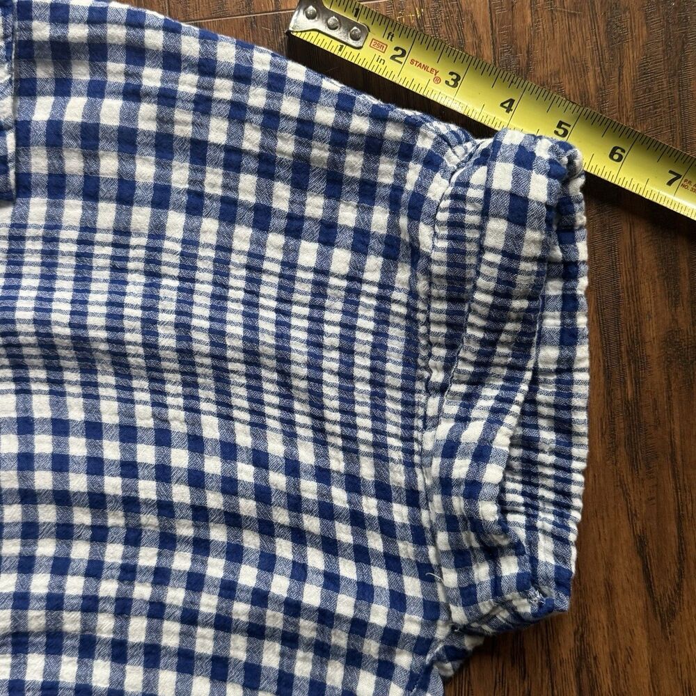 Casa Cabana Womens Gauze Button Up Shirt Size XL Blue White Gingham 100% Cotton - Picture 9 of 10